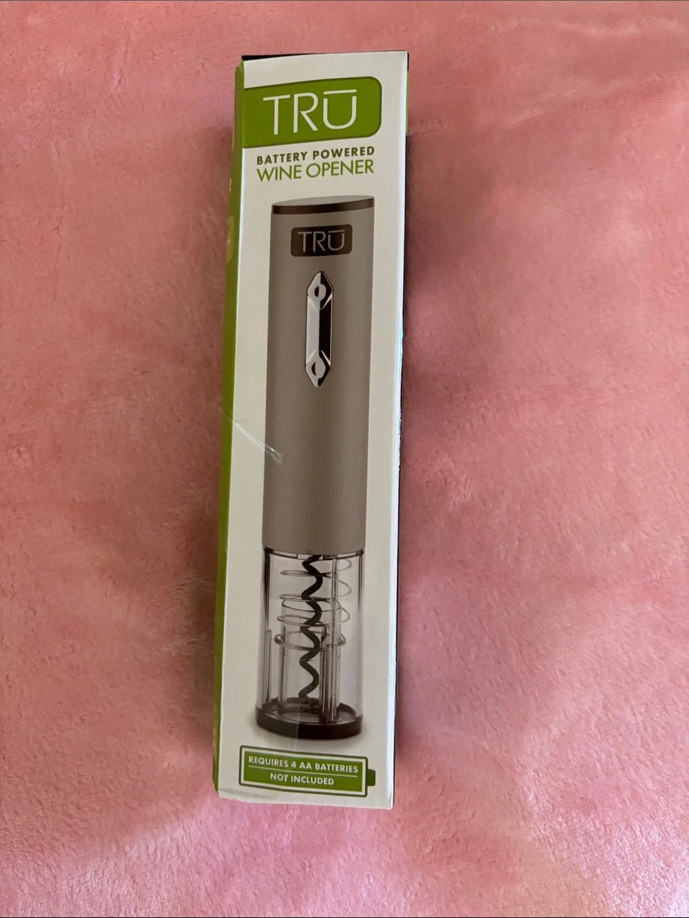 TRU Battery Powered Wine Opener in Silver NWT